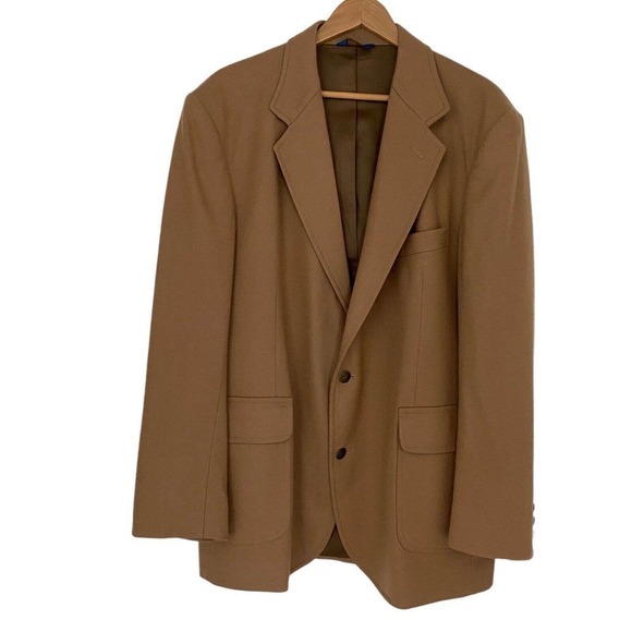 Pendleton Other - Pendleton Mens Sport Coat  Tan Virgin Wool 2 Btn  Blazer 44L Single Vent USA